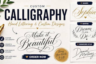 create custom calligraphy lettering and handwritten designs