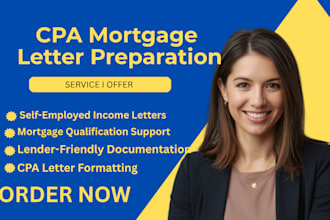 sign CPA letter, valuation letter, business valuation, mortgage loan as US CPA