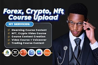 create forex, crypto trading online course, video lessons, workbook lms upload