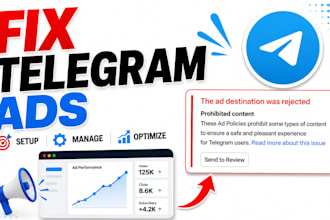 fix telegram ad, resolve telegram ad, fix no views telegram ads, fix low join ad