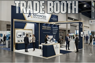 design trade show booth graphics, backdrop, booth wall and popup banner