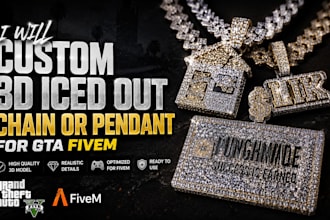 create custom 3d iced out chain or pendant for gta fivem