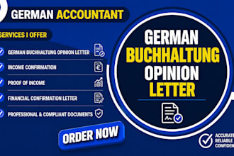prepare german buchhalter opinion letter,income confirmation and proof of income