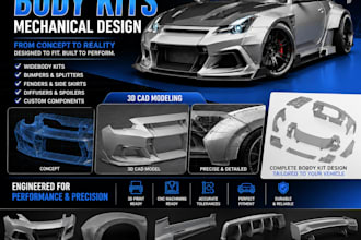 design cad body kit  design 3d car model mechanical design
