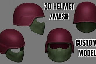 create custom 3d helmet, wearable mask, prop stl, print and paint