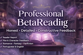 beta read your book and give honest reader feedback