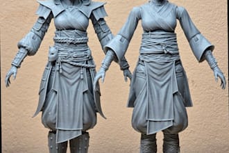create 3d articulated model action figure toy design bjd doll 3d figurine stl