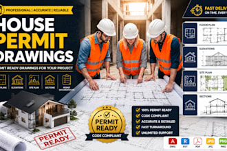 create professional house permit drawings architectural drawings and floor plans