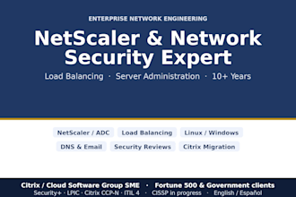 be your netscaler load balancing and network security expert