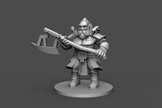 sculpt 3d miniature, dnd character, and statue stl for 3d printing