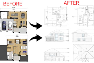 convert sketches into permit approved architectural drawings