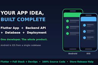 build your flutter app with backend API and deployment