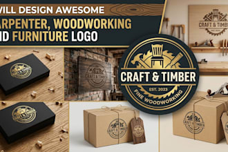 design  carpenter, woodworking and furniture logo