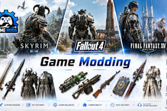 create custom weapons and armor for skyrim se ae, fallout 4, and ffxiv mods