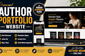 design an author portfolio website, author website, ebook author website