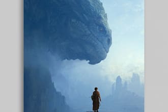 make a fantasy  custom illustration and background