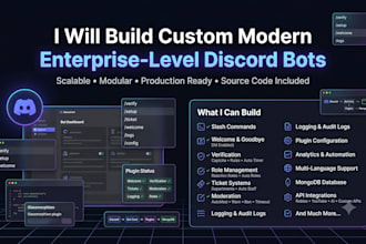 build custom modern enterprise level discord bots