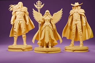 sculpt custom 3d character modeling for 3d printing, stl, miniatures and statue