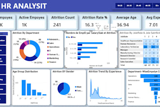 create professional power bi dashboards and HR analytics reports