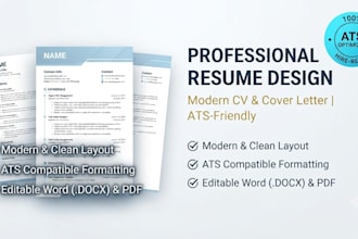 design a professional ats friendly resume CV