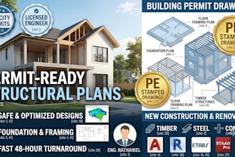 do structural engineering design, foundation, and framing plans for permit
