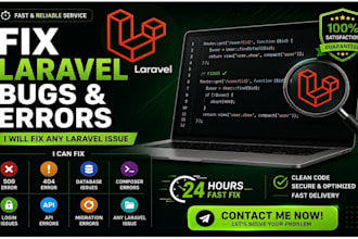 fix laravel bugs, errors and database issues