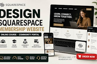 design squarespace membership website online course community portal