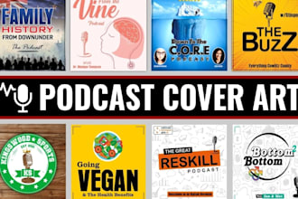 design a unique and professional podcast cover art or podcast logo