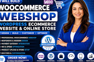 build woocommerce webshop, wordpress ecommerce website and online store