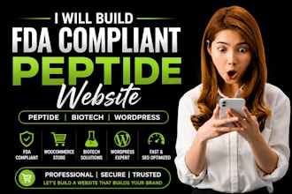 build fda compliant peptide website peptide wordpress website biotech website