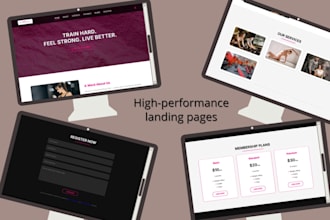 design a custom responsive HTML CSS landing page for fitness or business