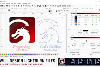 design custom lightburn files for laser cutting and engraving