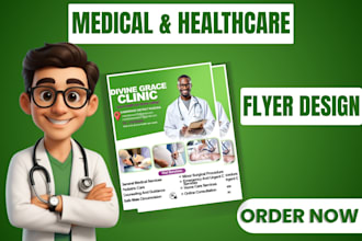 design medical flyer,  healthcare flyer, clinic and medical brochures