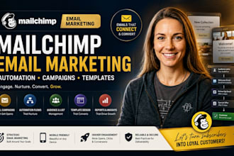 setup mailchimp email marketing, automation, flows, campaigns and templates