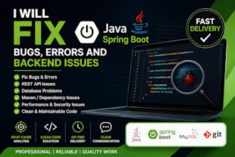 fix java spring boot bugs, errors and backend issues