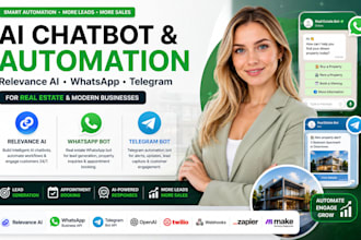 build relevance ai chatbot, whatsapp bot for real estate telegram automation bot