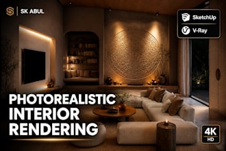 create photorealistic interior design and 3d rendering using v ray