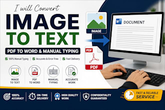 convert image to text, PDF to word and manual typing