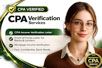 provide CPA income verification and proof of funds letter
