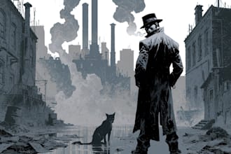 create vintage horror illustration with comic art