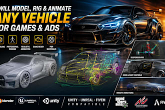 model rig and animate any vehicle for games and ads