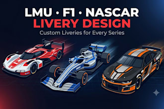 design custom lmu livery, f1 24 livery, nascar iracing car skins