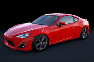 model 3d low poly car for videogame and animation, 3d vehicle rig, blender, fbx