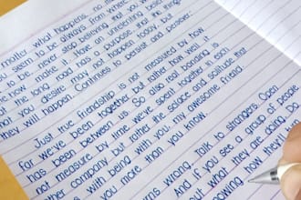 write anything with beautiful handwriting