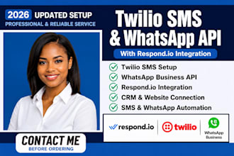 setup twilio SMS and whatsapp business API with respond io integration