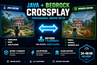 convert your cobblemon java modpack server to bedrock or full crossplay setup