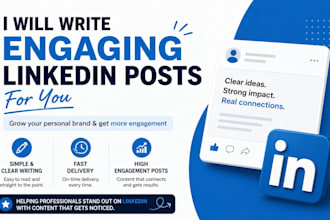 write simple and engaging linkedin posts for you