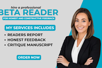 beta read your book with honest, and actionable feedback