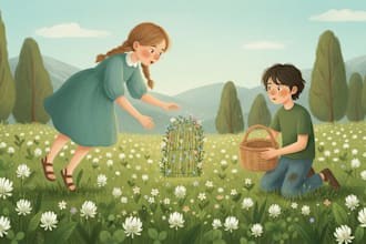 design professional children book illustrations with vibrant custom artwork