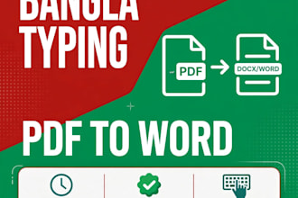 do bangla typing, pdf to word, and data entry fast